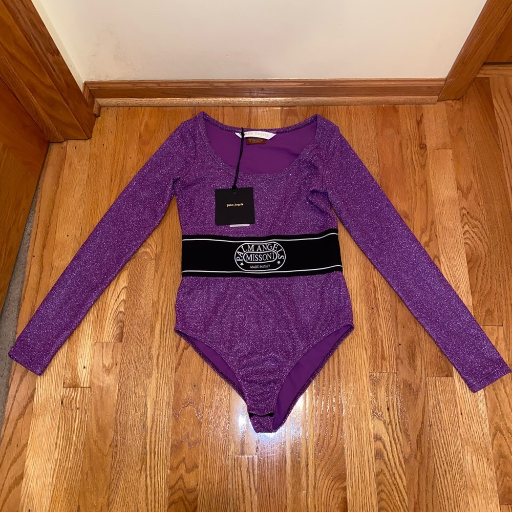 Palm Angel Capsule Missoni Purple Glitter Body suit